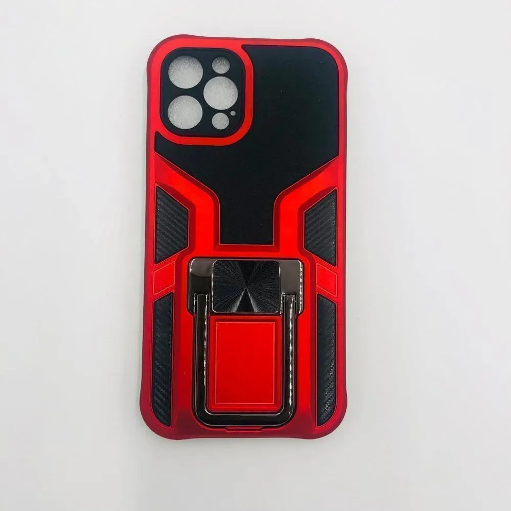 Brand New Red iPhone 12 Pro Case 6.1 Inch With Built In‎ Metal Kickstand